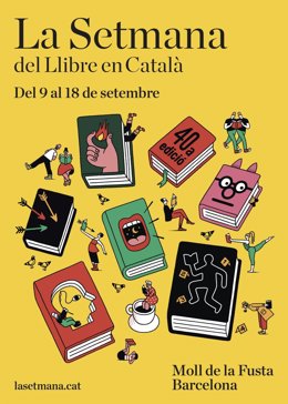 Cartel de la 40 edición de La Setmana del Llibre en Catal