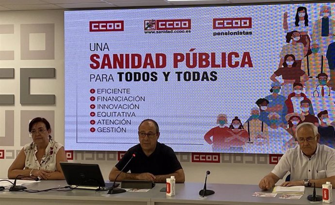 Presentación de la campaña de CCOO 'Una sanidad pública para todas y todos', en Madrid (España) a 20 de julio de 2022.