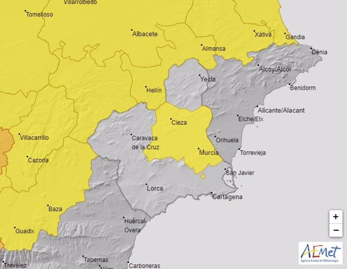 Mapa de avisos por calor el viernes