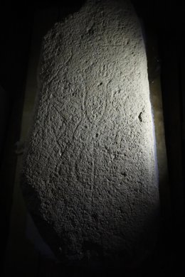 Estela del Guerrero hallada en Cañaveral de León (Huelva).