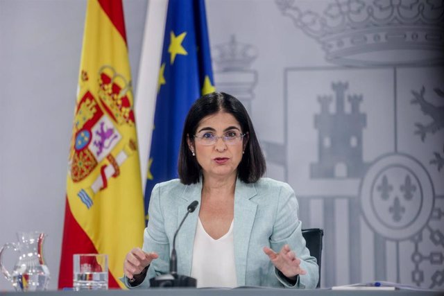 La ministra de Sanidad, Carolina Darias, ofrece una rueda de prensa para informar de los asuntos tratados en el Consejo Interterritorial del SNS (CISNS), Complejo de La Moncloa, a 20 de julio de 2022, en Madrid (España). 