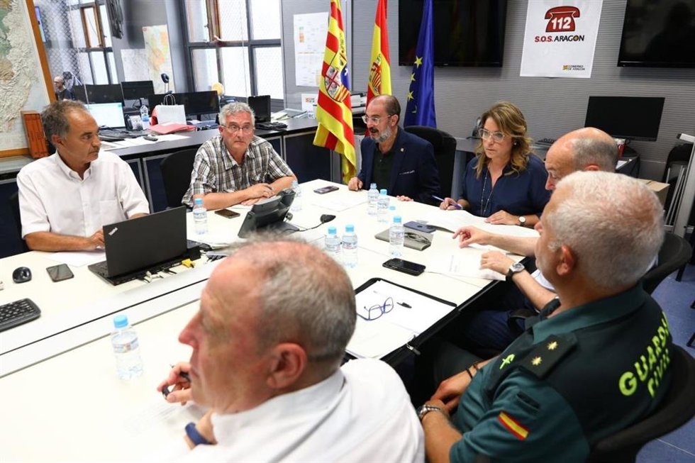 La reunión ha tenido lugar en la sede del servicio SOS 112 Aragón, en el Edificio Pignatelli.