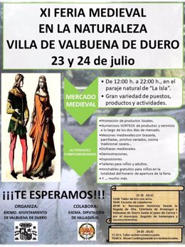 Cartel de la Feria Medieval en la Naturaleza de Valbuena de Duero (Valladolid).