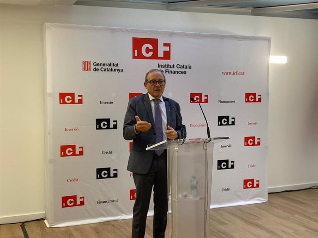 El consejero delegado del ICF, Jordi Òliva, este jueves en una rueda de prensa en la sede de la entidad