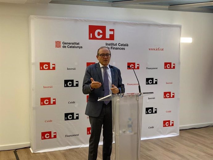 El consejero delegado del ICF, Jordi liva, este jueves en una rueda de prensa en la sede de la entidad