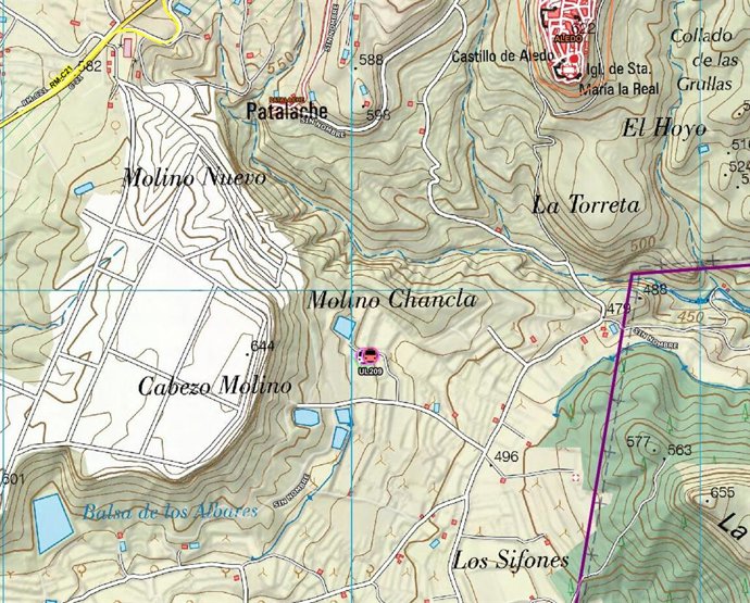 Lugar, indicado sobre el mapa, en el que se ha registrado el accidente