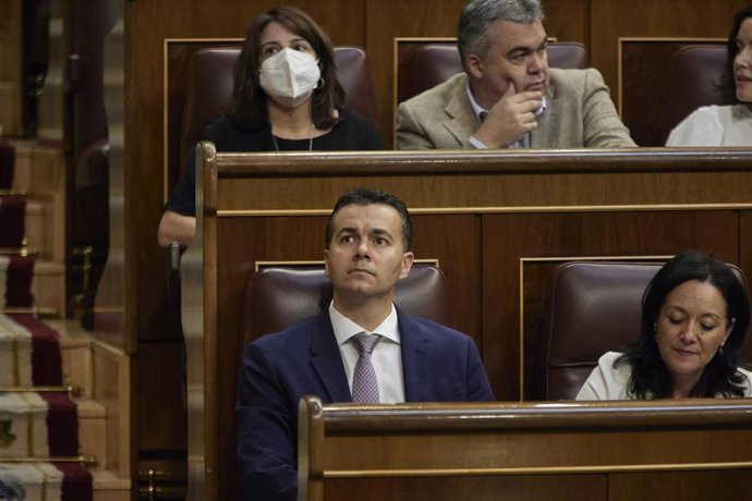 El portavoz del PSOE en el Congreso, Héctor Gómez, en una sesión plenaria, en el Congreso de los Diputados.