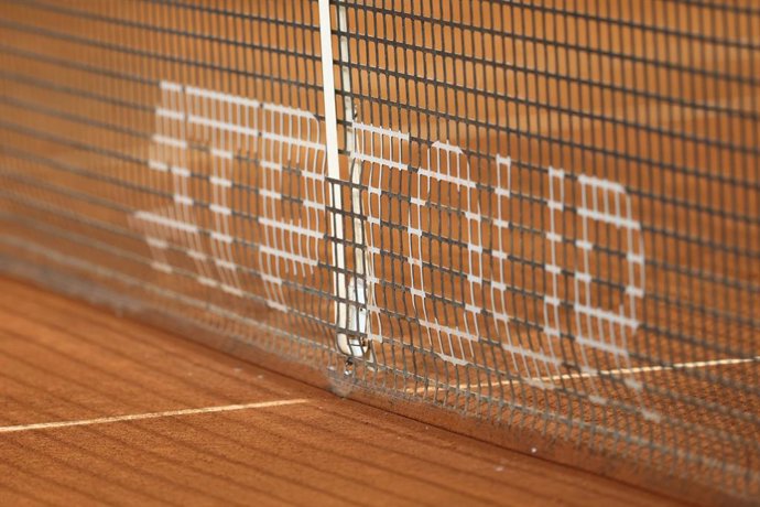 Archivo - ATP Tour logo in the net during the Mutua Madrid Open 2022 celebrated at La Caja Magica on May 06, 2022, in Madrid, Spain.