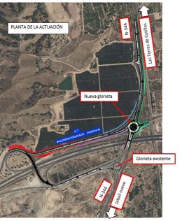 Mapa de la zona de actuación del Mitma