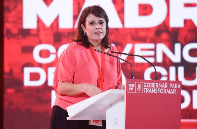 La ex vicesecretaria general del PSOE, Adriana Lastra, participa en la celebración de la segunda y última jornada de la Convención del PSOE Madrid Ciudad, en el Palacio de Cibeles, a 30 de junio de 2022, en Madrid (España). 