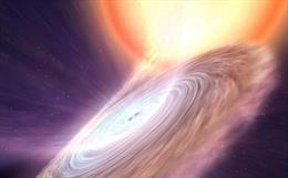 Archivo - Estrella de neutrones devorando una estrella cercana
