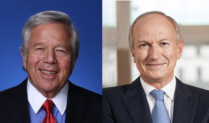 Robert Kraft (left) and Jean-Paul Agon (right)