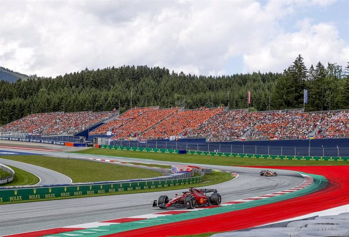 El Ferrari de Charles Leclerc durante el Gran Premio de Austria 2022