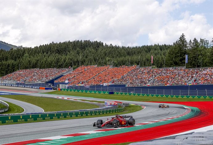 10 July 2022, Austria, Spielberg: Monegasque F1 driver Charles Leclerc of team Ferrari in action during the Grand Prix of Austria Formula One race at the Red Bull Ring. Photo: Erwin Scheriau/APA/dpa