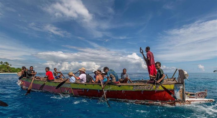 Pescadores en Papúa nueva guinea