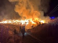 Bomberos de la Comunidad trabajan en la extinción de un incendio en Guadalix de la Sierra