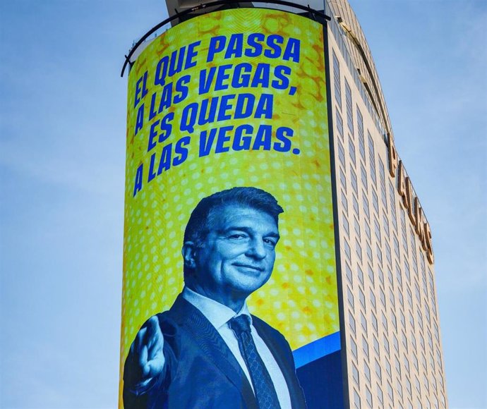 Cartel del FC Barcelona en Las Vegas