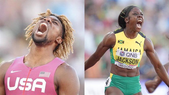El estadounidense Noah Lyles y la jamaicana Shericka Jackson logran el oro en el Mundial de atletismo al aire libre de Eugene, en Oregon (Estados Unidos).