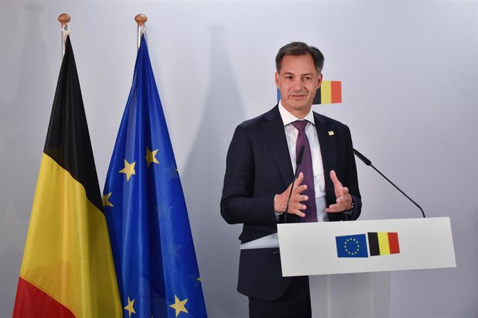 Archivo - HANDOUT - 31 May 2022, Belgium, Brussels: Belgian Prime Minister Alexander De Croo speaks during a press conference on the second day of the special meeting of the European Council at the European Union headquarters. Photo: Gaetan Claessens/Eu