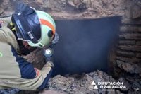 Bomberos de la DPZ sofocan en Moros los focos del incendio que quedan activos
