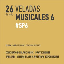 Cartel de la segunda sesión de las Veladas musicales 6 #SP6, organizadas por la Colección del Museo Ruso de Málaga, que tendrá lugar el martes 26 de julio