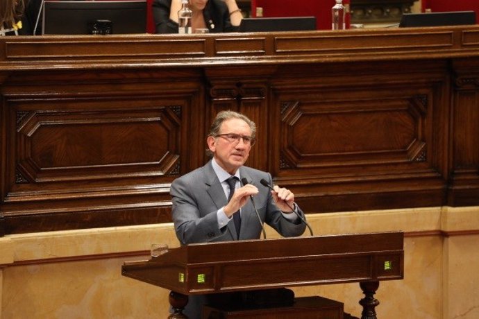 El conseller de Economía de la Generalitat, Jaume Giró, en el pleno del 20 de julio de 2022