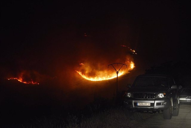 Un incendio en Ourense.