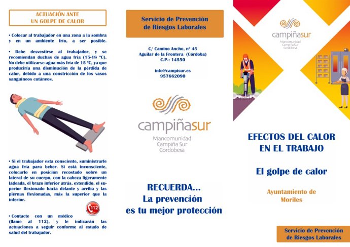 Imagen del tríptico enviado a ayuntamiento de la Campiña Sur.