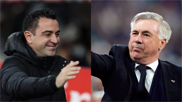 Xavi Hernández y Carlo Ancelotti