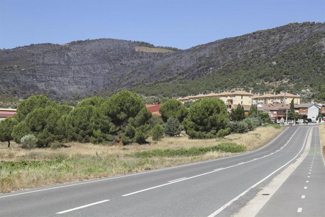Zona afectada por el fuego en Cebreros, a 19 de julio de 2022, en Cebreros, Ávila, Castilla y León (España). El incendio forestal declarado en Cebreros ha obligado a llevar a cabo el desalojo de una localidad cercana con más de 2.000 habitantes, como medi