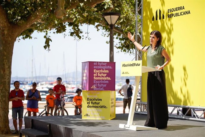 La secretaria general adjunta y portavoz de ERC, Marta Vilalta, en un acto de partido