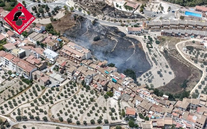 Incendio de vegetación en Tibi