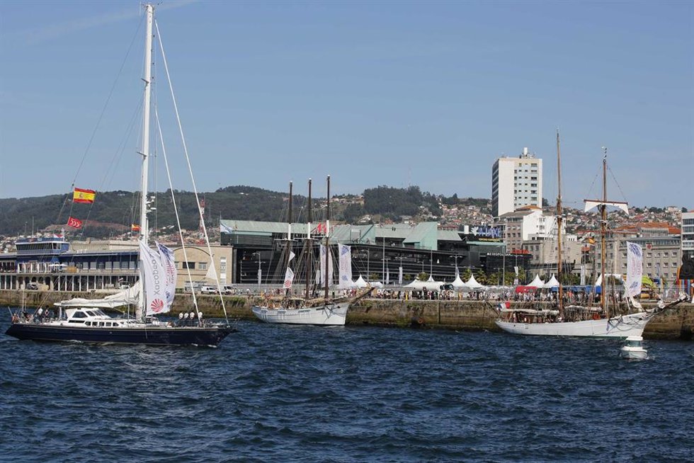 Llega al Muelle de Trasatlánticos de Vigo la regata de la Ruta Xacobea Iacobus Maris, a 22 de julio de 2022, en Vigo, Pontevedra.