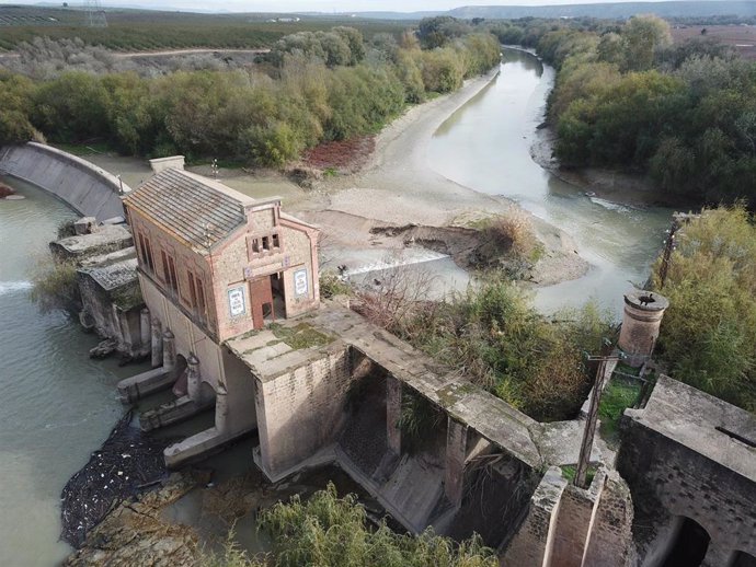 Archivo - Vista aérea de la Central Hidroeléctrica de Casas Nuevas en Marmolejo (Jaén)