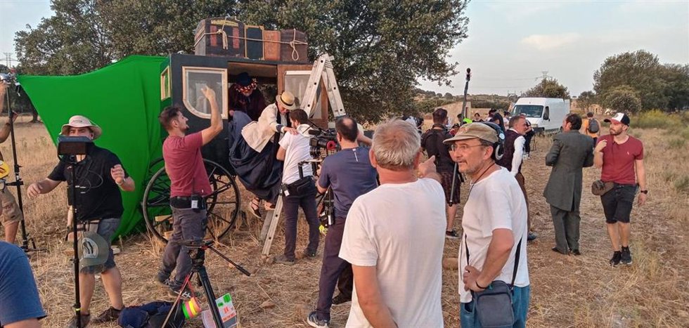 Antonio Cuadri en el rodaje de 'Si todas las puertas se cierran'.