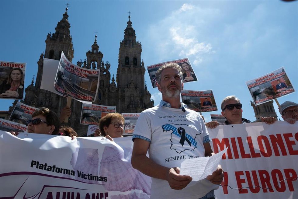 Manifestación en el 9 aniversario del accidente de tren en Santiago de Compostela