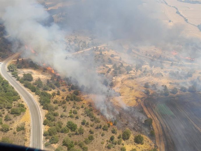 Uno de los incendios en Burgos.