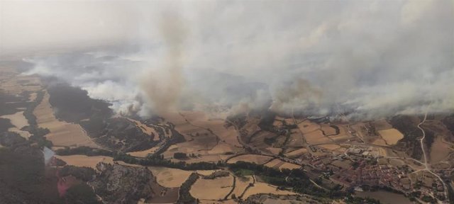 Incendio en Quintanilla del Coco (Burgos).