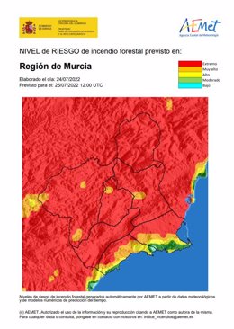 Mapa de riesgos de incendios forestales