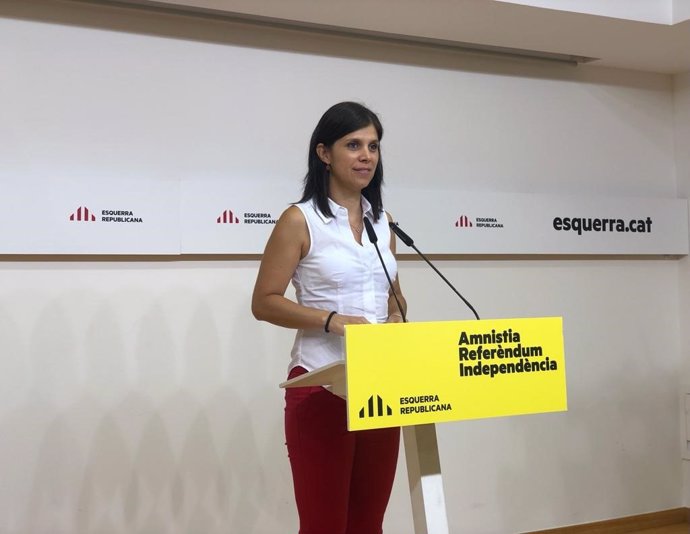 La secretaria general adjunta y portavoz de ERC, Marta Vilalta, en rueda de prensa a 25 de julio de 2022