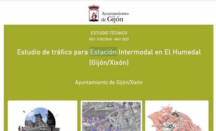 Portada del 'Estudio de tráfico para Estación Intermodal en El Humedal' (Gijón)