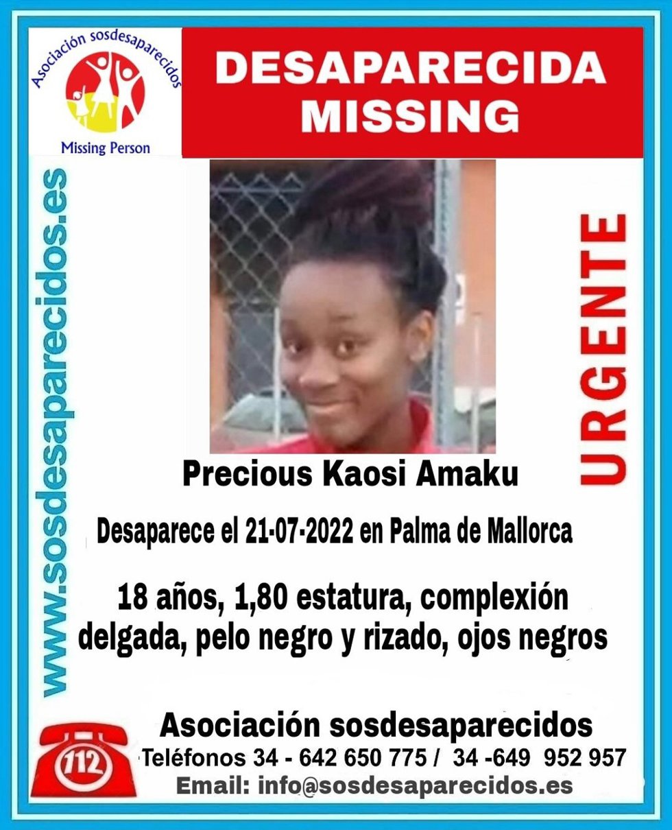 Imagen de la joven desaparecida.