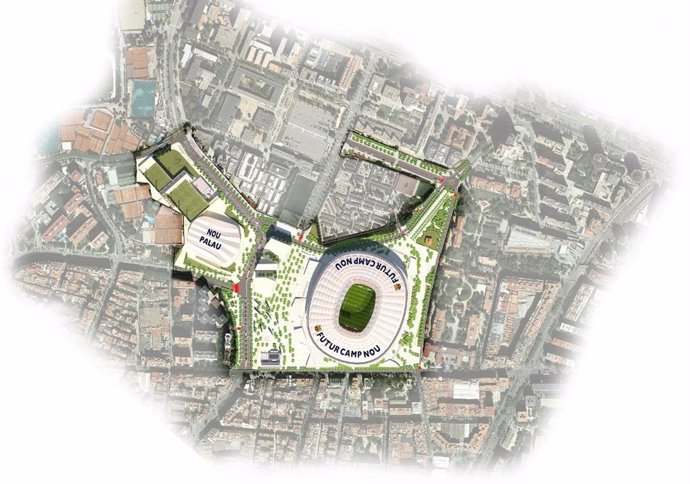 Archivo - Mapa del futur Camp Nou i l'Espai Bara