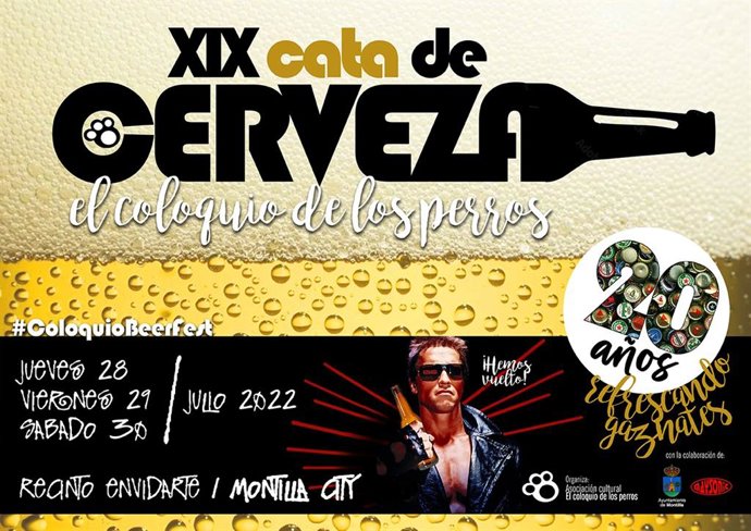 Cartel de la cata de cerveza organizada por la Asociación Cultural 'El coloquio de los perros'.