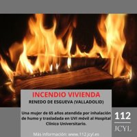 Atendida una mujer por inhalación de humo en el incendio de una vivienda en Renedo