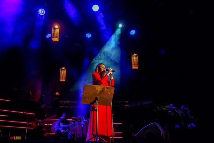 Archivo - La cantante Niña Pastori durante un concierto en el festival Noches del Botánico en julio de 2021 en Madrid