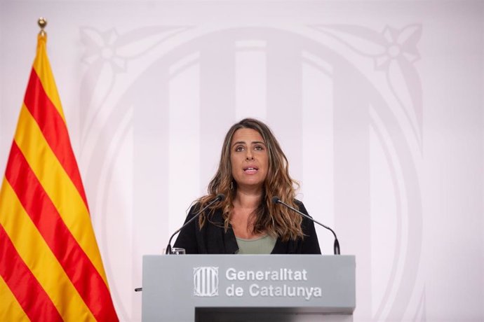 La portavoz del Govern, Patrícia Plaja, en rueda de prensa a 26 de julio de 2022 en la Generalitat