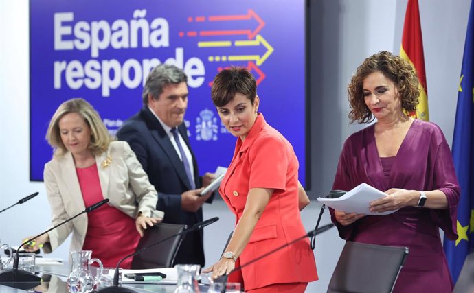 Els ministres del Govern central després de la reunió del Consell de Ministres  