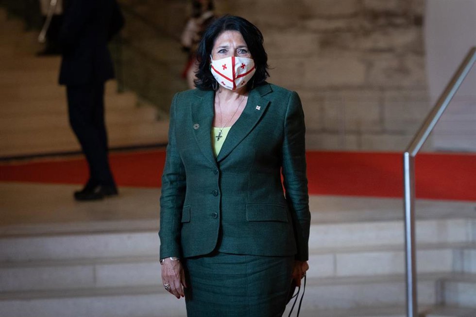 Archivo - La presidente de Georgia, Salome Zourabichvili