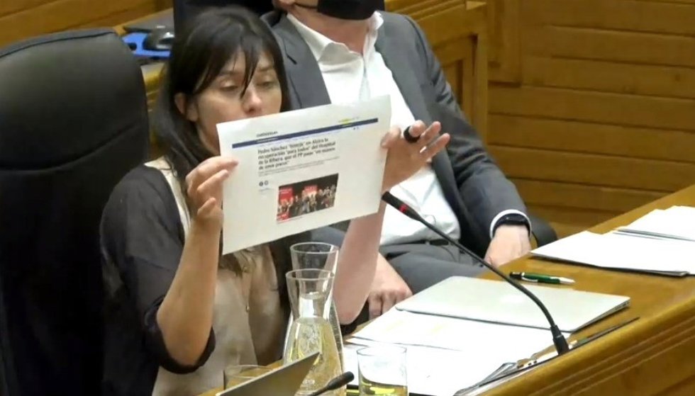 Archivo - Laura Tuero, portavoz de Podemos-Equo Xixón, durante un Pleno Municipal de Gijón
